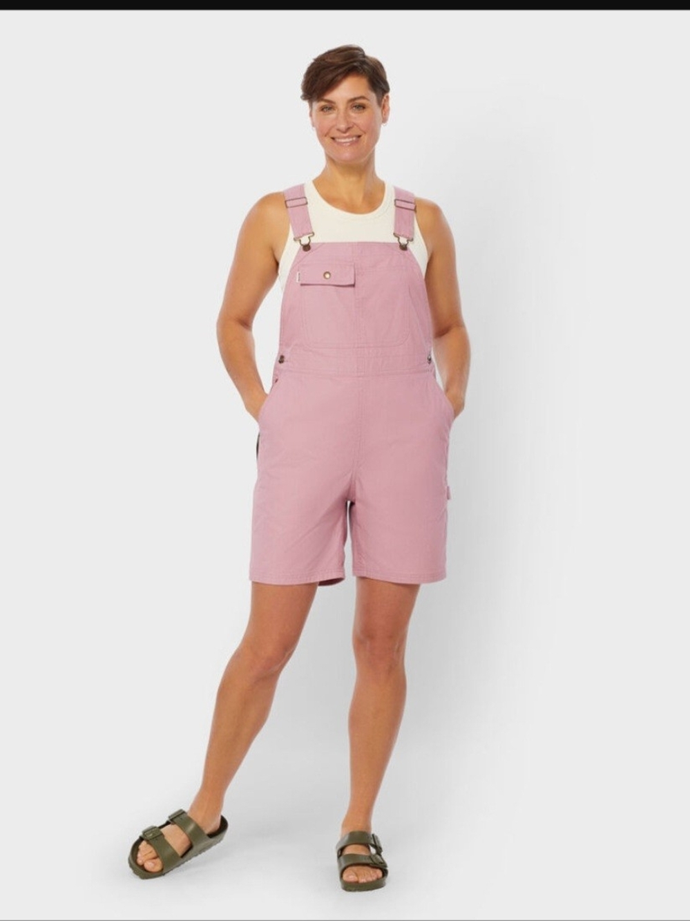 Woven Pink Short Overalls - Women's Jeans NWOT